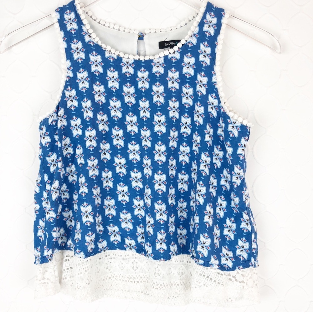 Takara Girls Flowy Lace Girls Top L 10/12